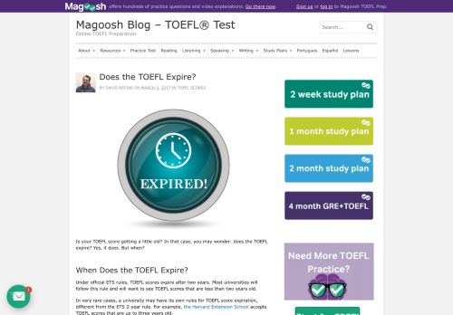 
                            11. Does the TOEFL Expire? - Magoosh TOEFL Blog