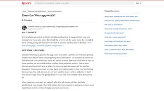 
                            11. Does the Woo app work? - Quora