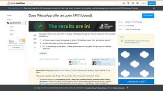 
                            9. Does WhatsApp offer an open API? - Stack Overflow