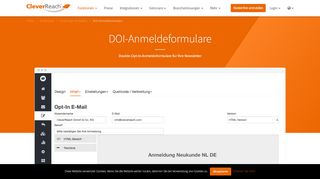 
                            2. DOI-Anmeldeformular erstellen – kostenlos mit CleverReach®