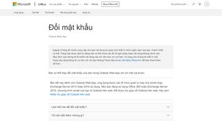 
                            7. Đổi mật khẩu - Outlook - Office Support - Office 365