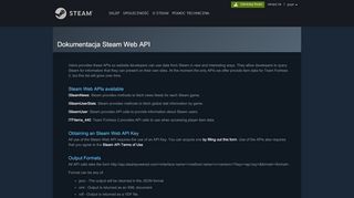 
                            4. Dokumentacja Steam Web API - Steam Community