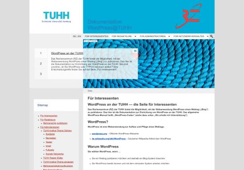 
                            2. Dokumentation WordPress@TUHH | Online-Dokumentation zu ...
