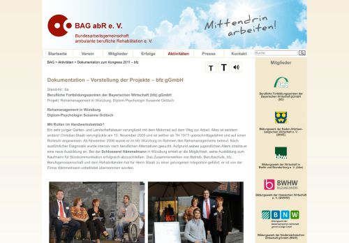 
                            12. Dokumentation zum Kongress 2011 – bfz - BAG abR