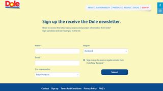 
                            12. Dole NZ - Sign up