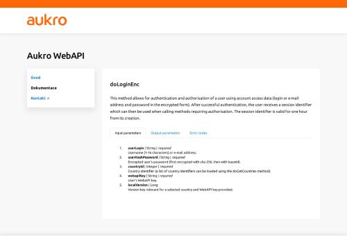 
                            7. doLoginEnc - Aukro WebAPI