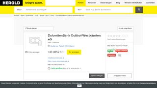 
                            7. DolomitenBank Osttirol-Westkärnten eG in 9900 Lienz | HEROLD.at