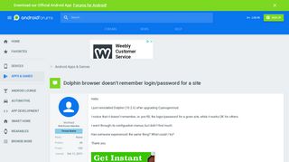 
                            8. Dolphin browser doesn't remember login/password for a site ...
