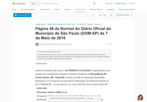 
                            12. DOM-SP 7/05/2016 - Pg. 48 - Normal | Diário Oficial do Município de ...