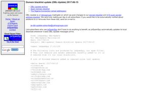 
                            10. Domain blacklist update (DBL-Update) 2017-06-15 - joewein.net