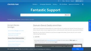 
                            4. Domain-Dienst (Sedo) einrichten - Fantastic Support - checkdomain