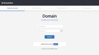 
                            4. Domain - DreamHost Signup