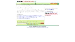 
                            6. Domain FAQ : How do I access my domain control panel : Rediff.com