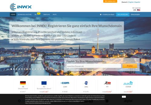 
                            1. Domain kaufen | Jetzt Domain registrieren bei INWX