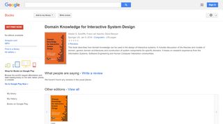 
                            10. Domain Knowledge for Interactive System Design - Keputusan Buku Google