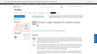 
                            1. Domain Login hangs for random users - Microsoft