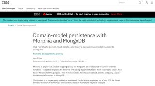 
                            13. Domain-model persistence with Morphia and MongoDB - IBM