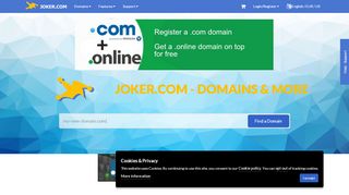 
                            8. Domain Name Registrations at Joker.com - Getting and ...