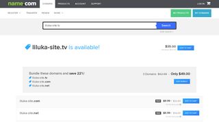 
                            12. Domain Name Search for 'liluka-site.tv' | Name.com
