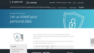 
                            10. Domain Proxy Service | Protect your data | Register365