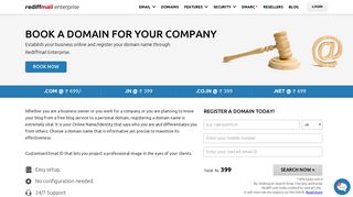 
                            4. Domain Registration - Rediffmail Enterprise