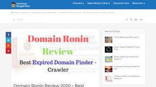 
                            12. Domain Ronin Review 2019 - Best Expired Domain Finder / Crawler ...