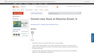 
                            2. Domain User Stuck at Welcome Screen - Microsoft