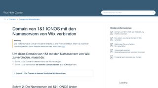 
                            9. Domain von 1&1 IONOS mit den Nameservern von Wix verbinden ...