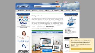 
                            2. Domain, Webhosting & E-Mail in Österreich bei Sprit.org