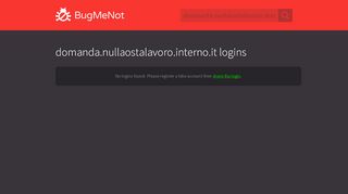 
                            9. domanda.nullaostalavoro.interno.it logins - BugMeNot