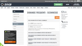 
                            1. Domande Frequenti - Scommesse | SNAI