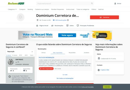 
                            13. Dominium Corretora de Seguros - Reclame Aqui