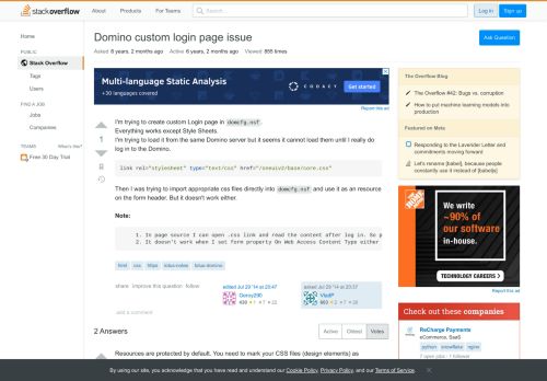 
                            10. Domino custom login page issue - Stack Overflow