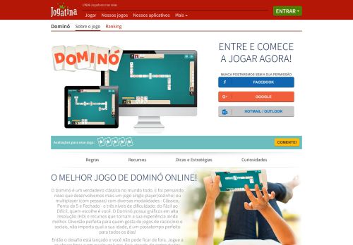 
                            7. Dominó Online Jogue Grátis com seus amigos no Jogatina!