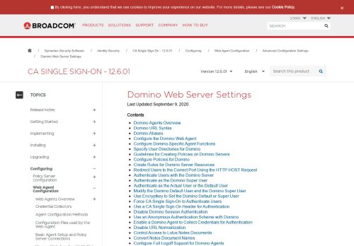 
                            9. Domino Web Server Settings - CA Single Sign-On - 12.6.01 - CA ...