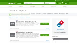 
                            8. Dominos Coupons, Promo Codes & Deals 2019 - Groupon
