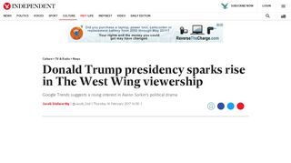 
                            10. Donald Trump presidency sparks rise in The West Wing viewership ...