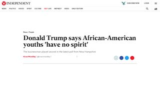 
                            13. Donald Trump says African-American youths 'have no spirit' | The ...