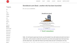 
                            10. Donaldcoin.com Dead , another site has been launched • Newbium
