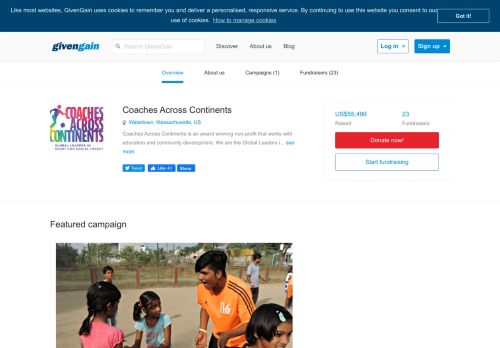 
                            12. Donate to Coaches Across Continents on GivenGain | GivenGain