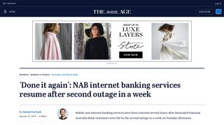 
                            11. 'Done it again': NAB internet banking services resume after second ...