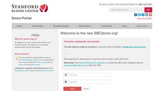 
                            8. Donor Login - Stanford Blood Center