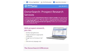 
                            11. DonorSearch: Prospect Research Tool & Services for Fundraising ...