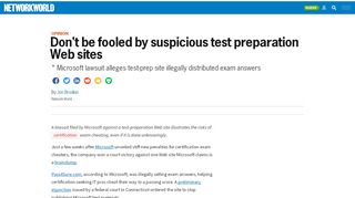 
                            6. Don't be fooled by suspicious test preparation Web sites | Network World