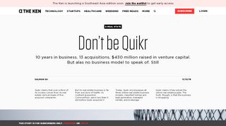 
                            13. Don't be Quikr - The Ken