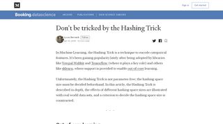 
                            12. Don't be tricked by the Hashing Trick – Booking.com Data ...