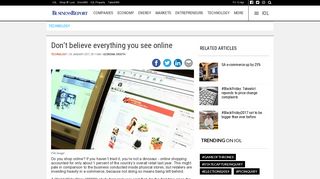 
                            12. Don't believe everything you see online | IOL Business Report