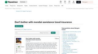 
                            10. Don't bother with mondial assistance travel insurance - Bargain ...