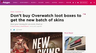 
                            12. Don't buy Overwatch loot boxes to get the new batch of skins - Polygon