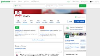
                            12. Don't go into management with Wendy's Tar Heel Capital - Glassdoor